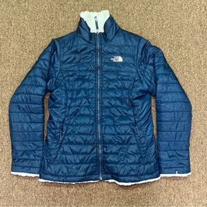 girls north face reversible jacket Thermoball Size Xl  Blue Shell & Lt Blue Rev
